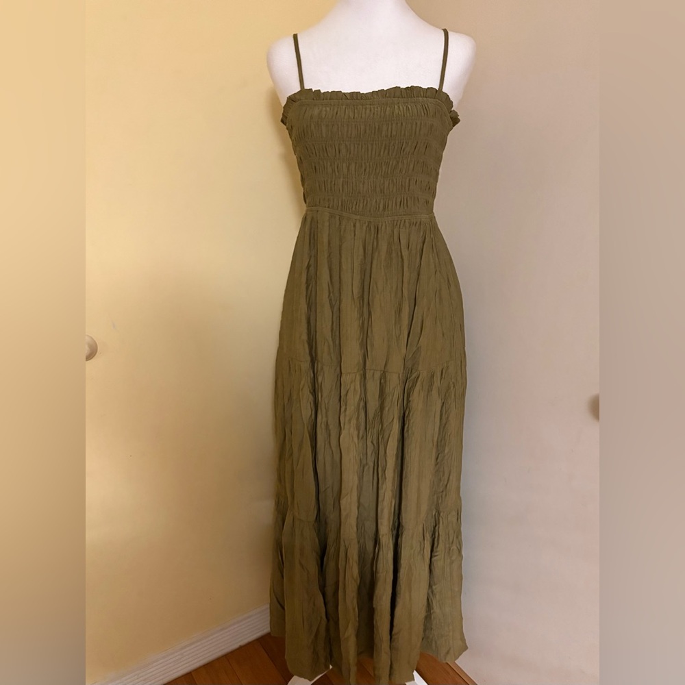 Listicle Strapless Blaire Maxi Dress Olive Large